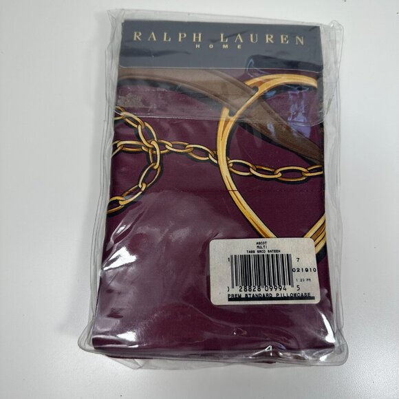 Ralph Lauren Home Ascot Multi Equestrian Standard Pillowcases 400 Thread Count 2 - Picture 1 of 12